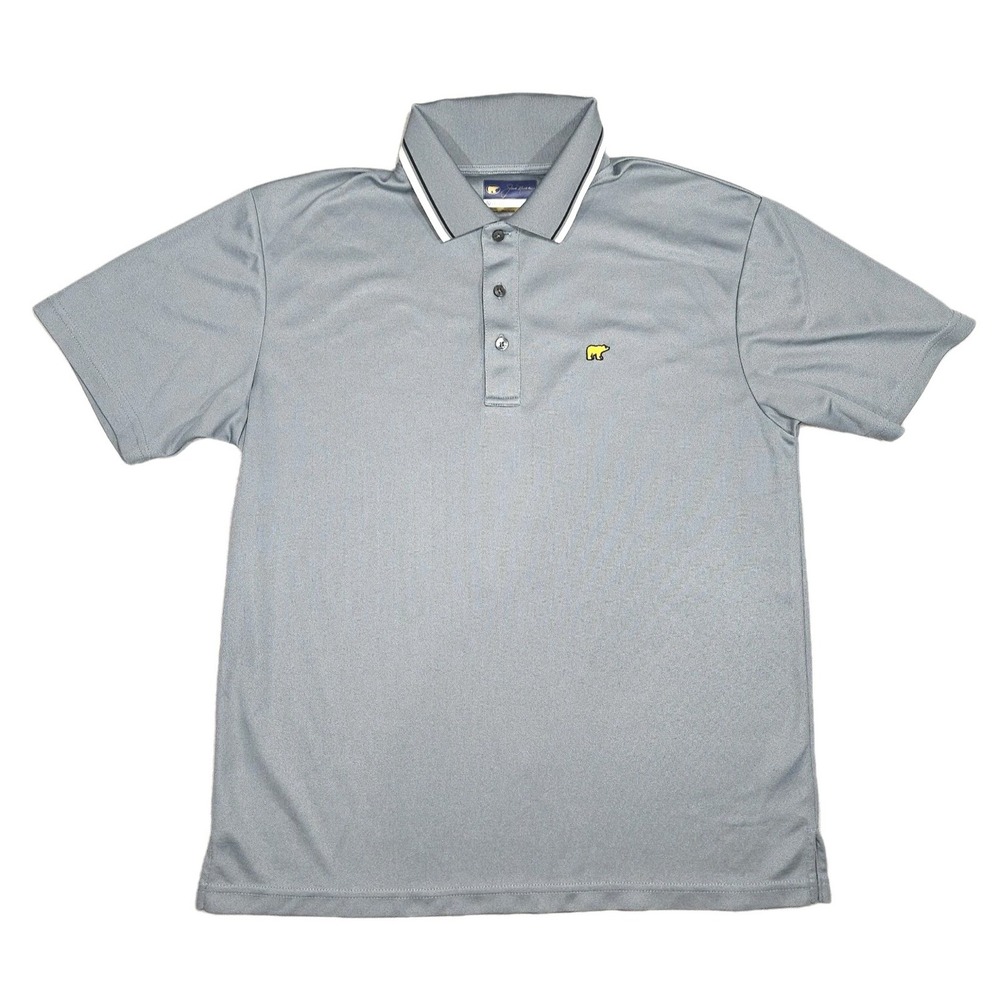 Jack Nicklaus Shirt Mens M Medium Gray StayDri Performance Golden Bear Golf Polo